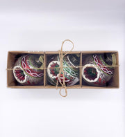 Pallina Albero Di Natale In Vetro Decorata Con Foro 8cm