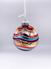Palline Albero Di Natale In Vetro Multicolor Lucido 8cm