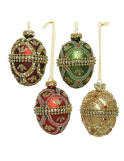 Pallina Albero Di Natale In Vetro Ovale Decorazioni Assortite d6cm