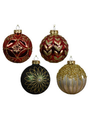 Pallina Albero Di Natale In Vetro 8cm Decorazione Assortita
