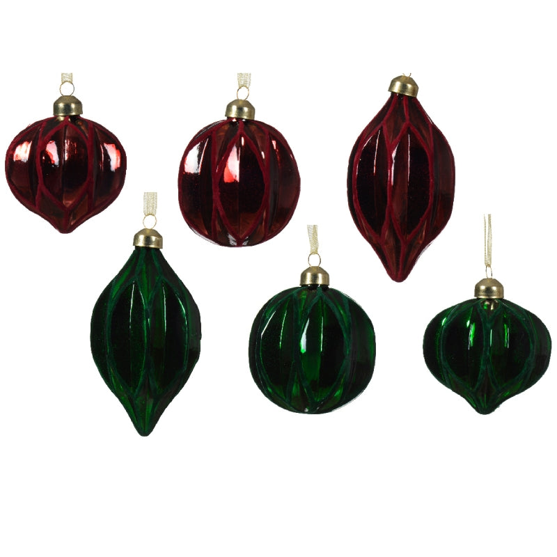 Pallina Albero Di Natale In Vetro Forme E Colori Assortiti 8cm