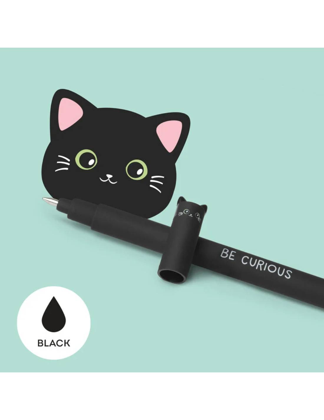 Penna Gel Cancellabile Nera Be Curious Gatto Legami