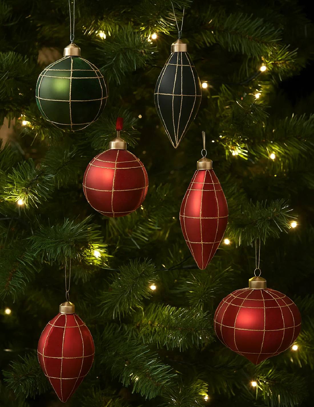 Pallina Albero Di Natale In Vetro Vellutata Con Righe Dorate 8cm