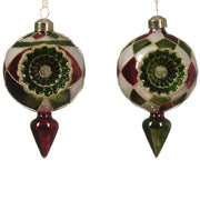 Pallina Albero Di Natale In Vetro In Vetro Con Punta Colori Assortiti 8cm