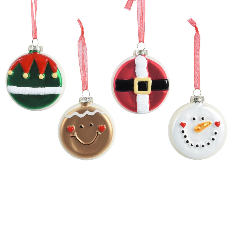 Addobbo Albero Di Natale In Vetro Figure Natalizie Assortite 9cm
