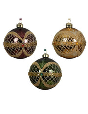 Pallina Albero Di Natale In Vetro Decorazioni Oro d10cm Prodotto Assortito