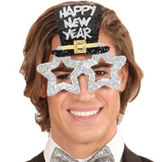 Occhiali Happy New Year Glitter Argento