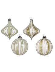 Pallina Albero Di Natale In Vetro Strisce Verticali d8cm Prodotto Assortito