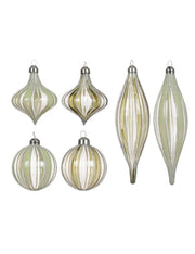 Pallina Albero Di Natale In Vetro Strisce Verticali 6cm Prodotto Assortito