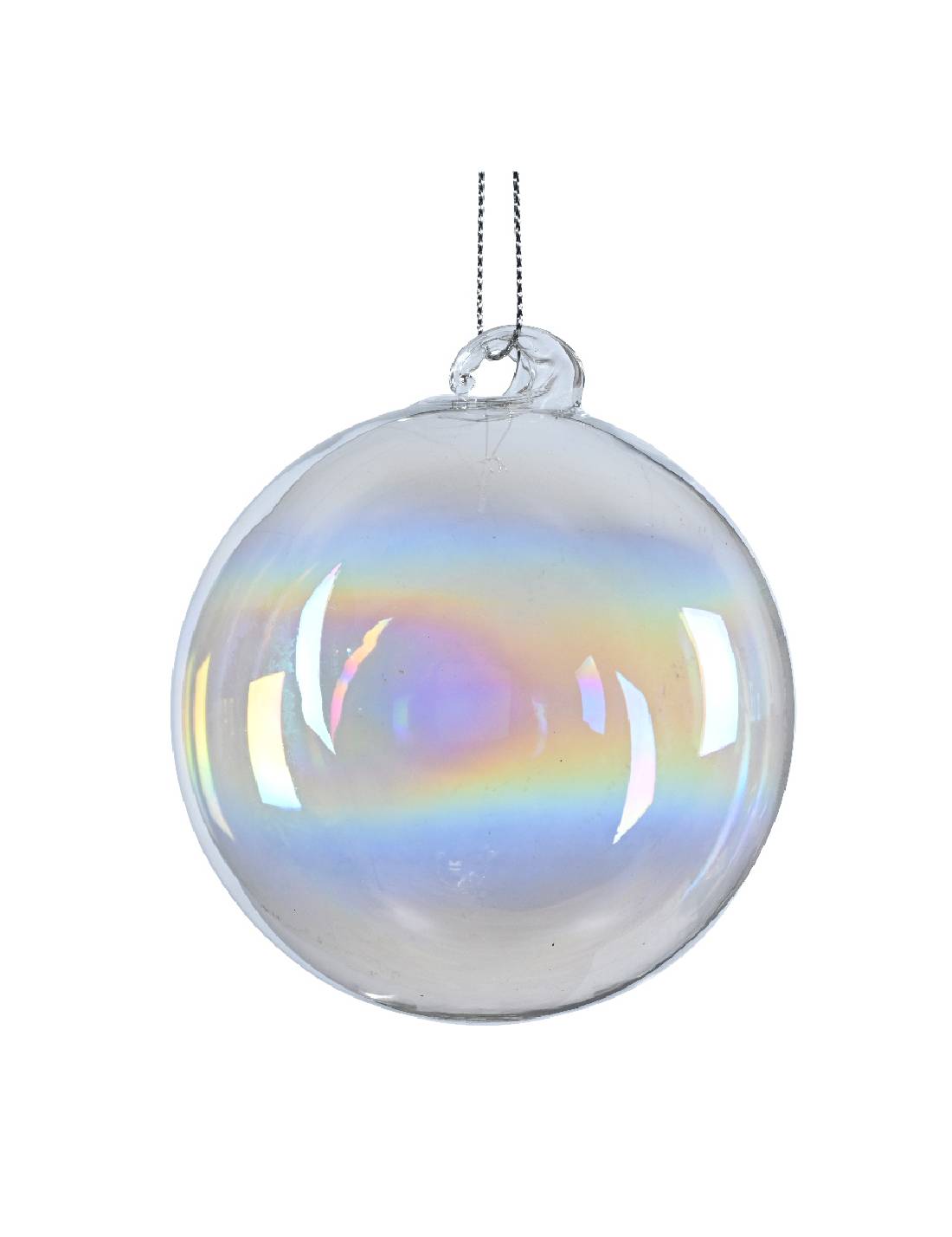 Pallina Albero Di Natale In Vetro Iridescente 10cm