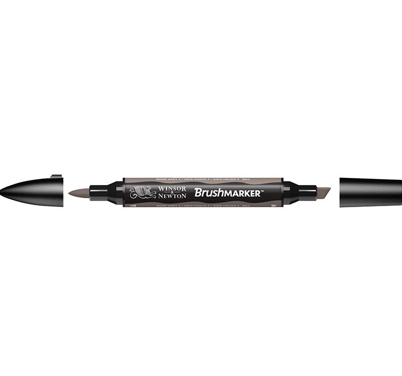 Winsor & Newton Pennarello Marker Doppia Punta Brush Grigio Caldo 4 WG4B