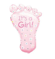Palloncino Metalfoil Rosa Piede Sagomato Baby Shower It's A Girl 32" 82cm