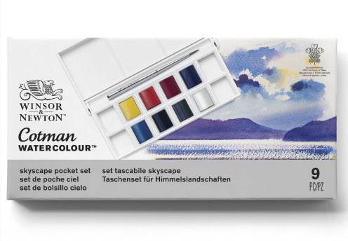 Acquerelli Winsor & Newton Cotman 9 Pz Set Tascabile