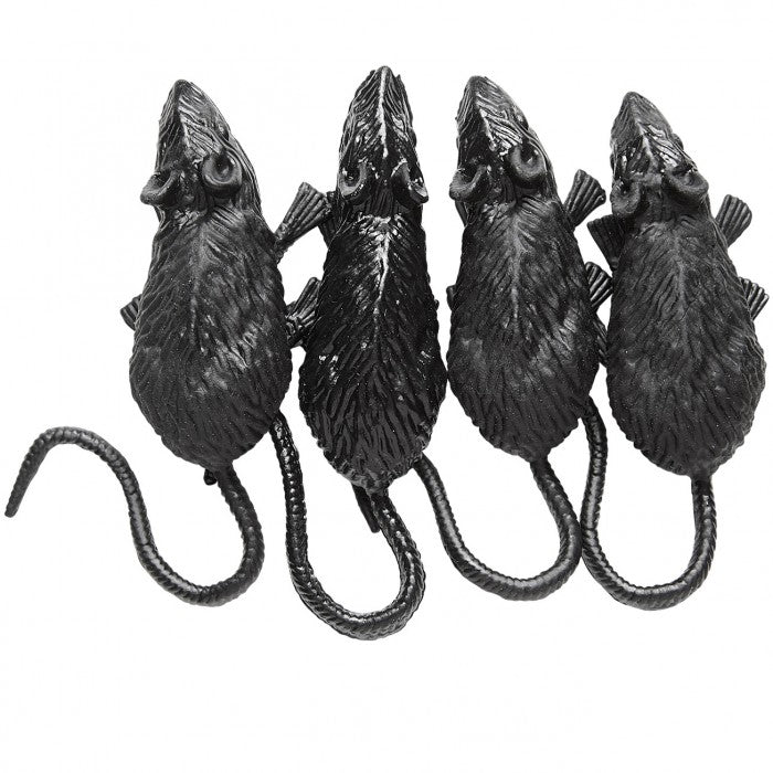 Topi Finti Neri 7.5cm 4pz Scherzi Halloween