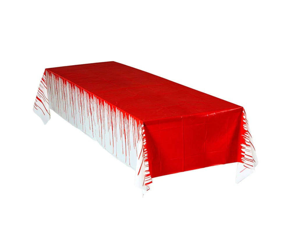 Tovaglia In Carta Halloween Con Sangue Colante 137x275cm