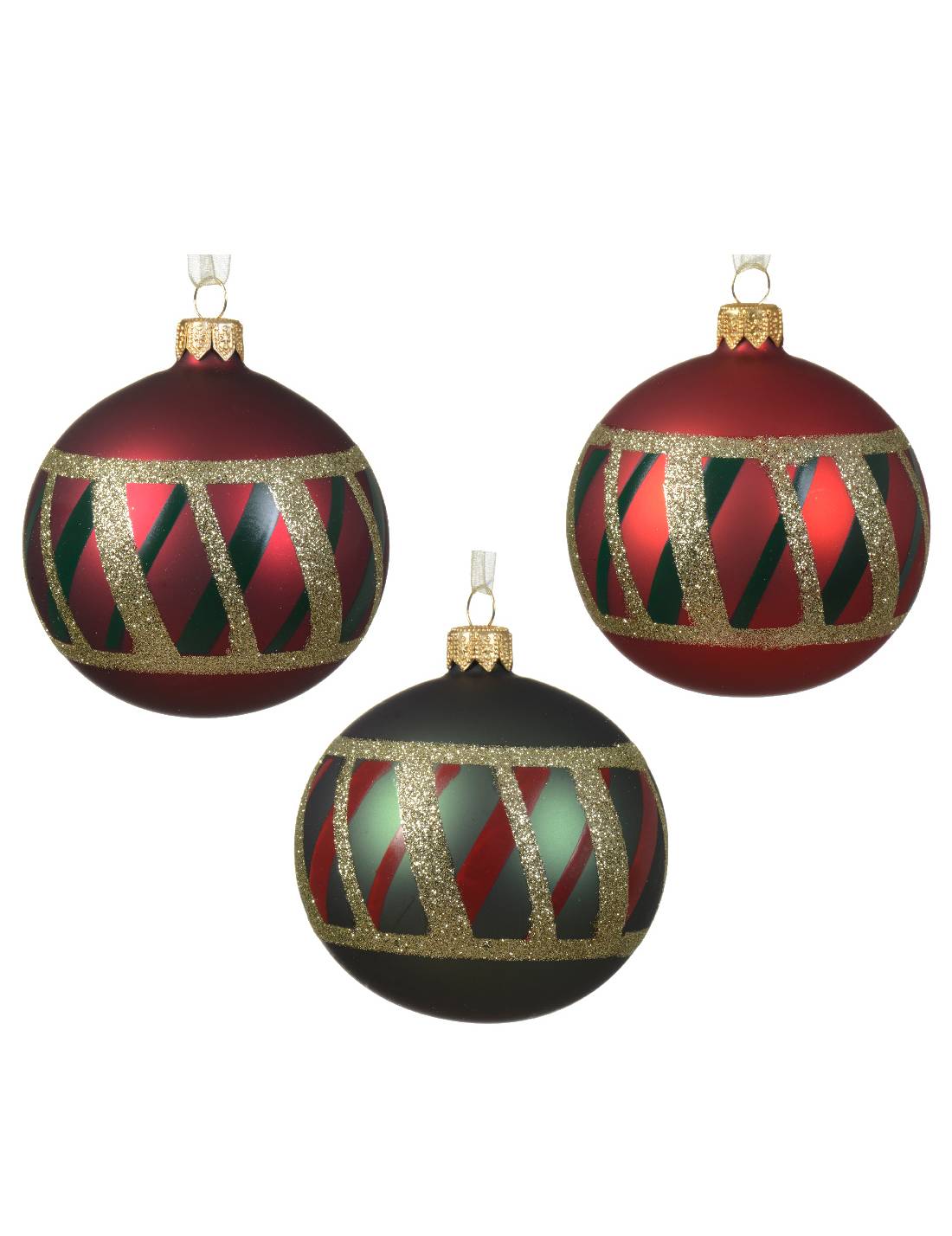 Pallina Albero Di Natale In Vetro Con Decorazioni Glitter 8cm Colori Assortiti