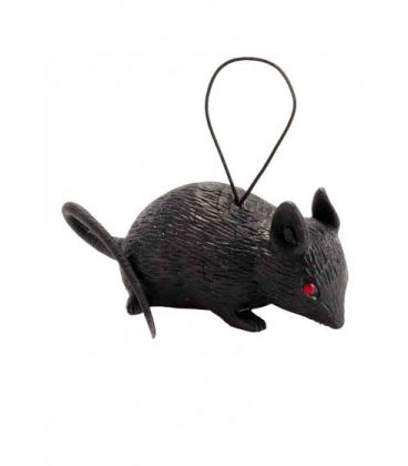 Topino Nero Occhi Rossi Ornamento Halloween