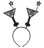 Cerchietto Cocktail Happy New Year Glitter Argento