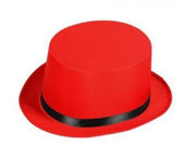 Cilindro Rosso con Fascia Nera - Cappelli Carnevale