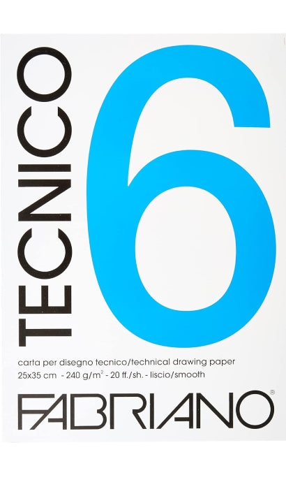 Fabriano Blocco Disegno 6 Tecnico Liscio 25x35cm