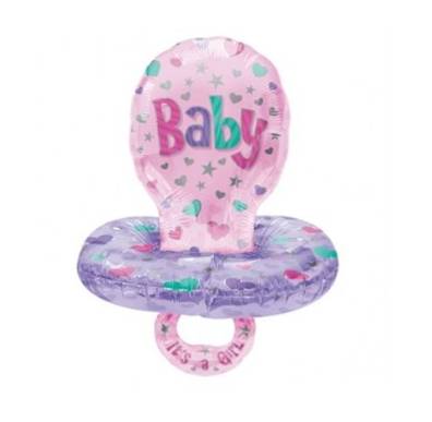 Palloncino Nascita Ciuccio Sagomato "It's a Girl" 22" 74cm