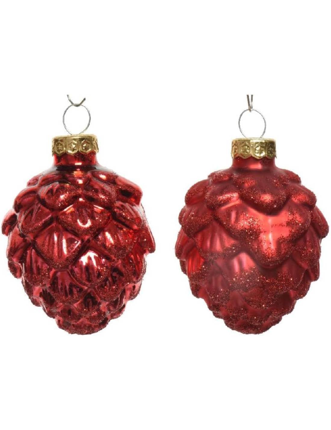 Pallina Albero Di Natale Pigna Rossa 7cm