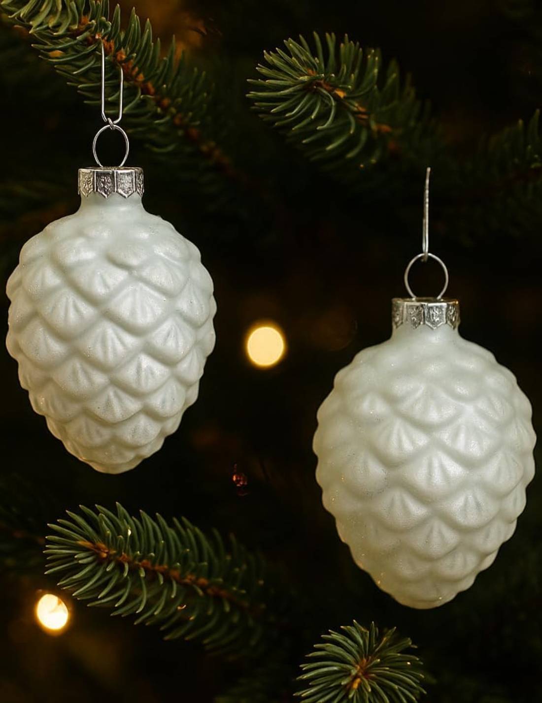 Pallina Albero Di Natale Pigna Bianca 7cm