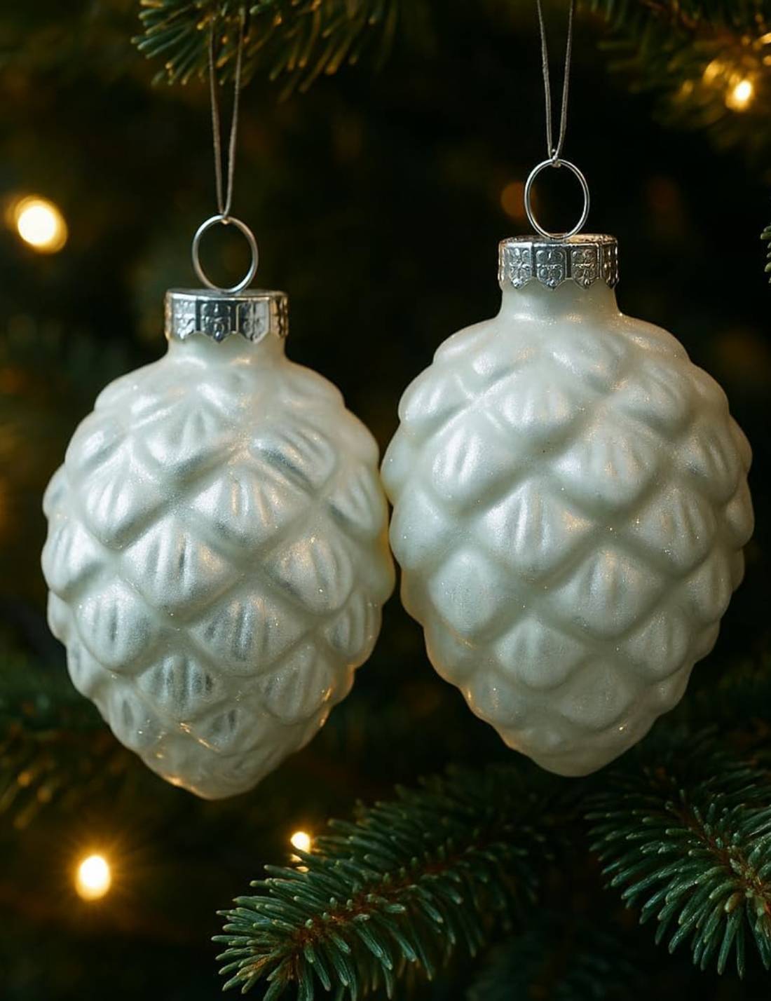 Pallina Albero Di Natale Pigna Bianca 7cm