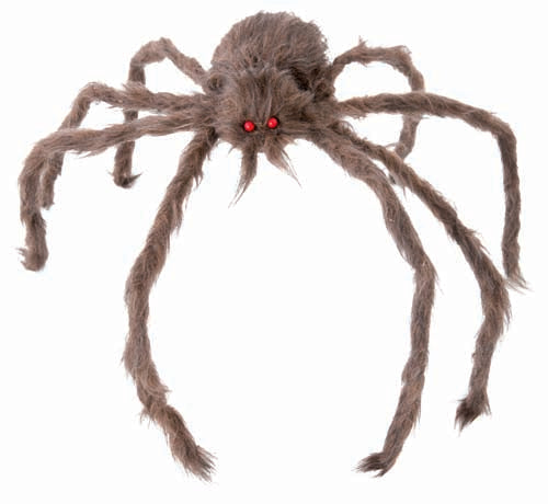 Ragno Gigante Grigio Peloso 60cm Ornamenti Halloween