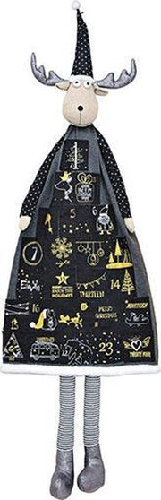 Calendario Dell'Avvento Renna Di Natale In Stoffa 70cm