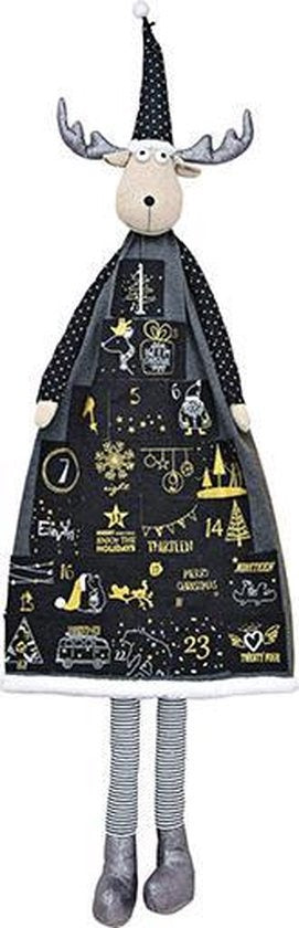 Calendario Dell'Avvento Renna Di Natale In Stoffa 70cm