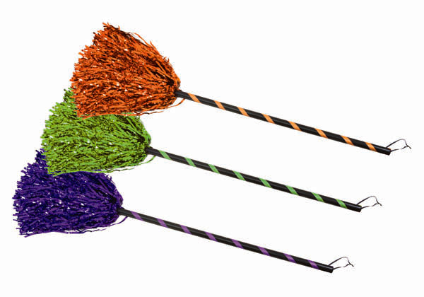 Scopa Da Strega 85cm Colori Assortiti Accessori Halloween