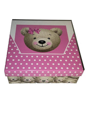 Scatola Regalo Rosa Pois Orsetto