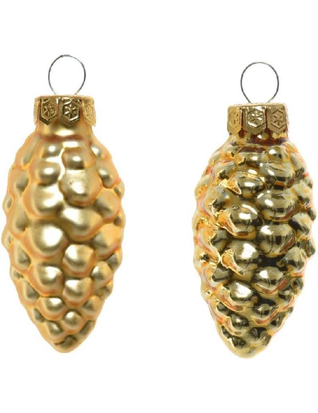 Set 12pz Palline Albero Di Natale Pigna Oro 6cm