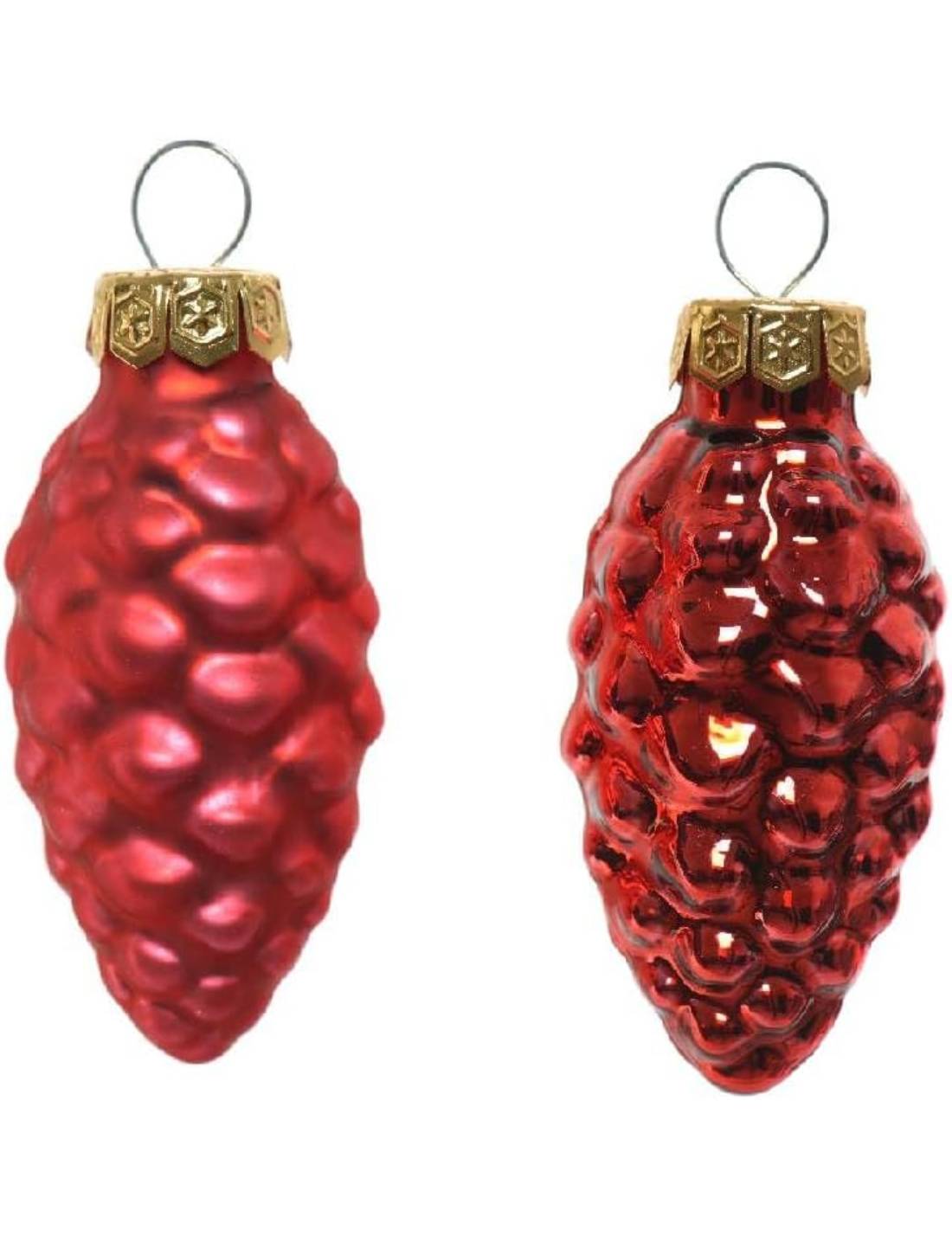 Set 12pz Palline Albero Di Natale Pigna Rosse 6cm