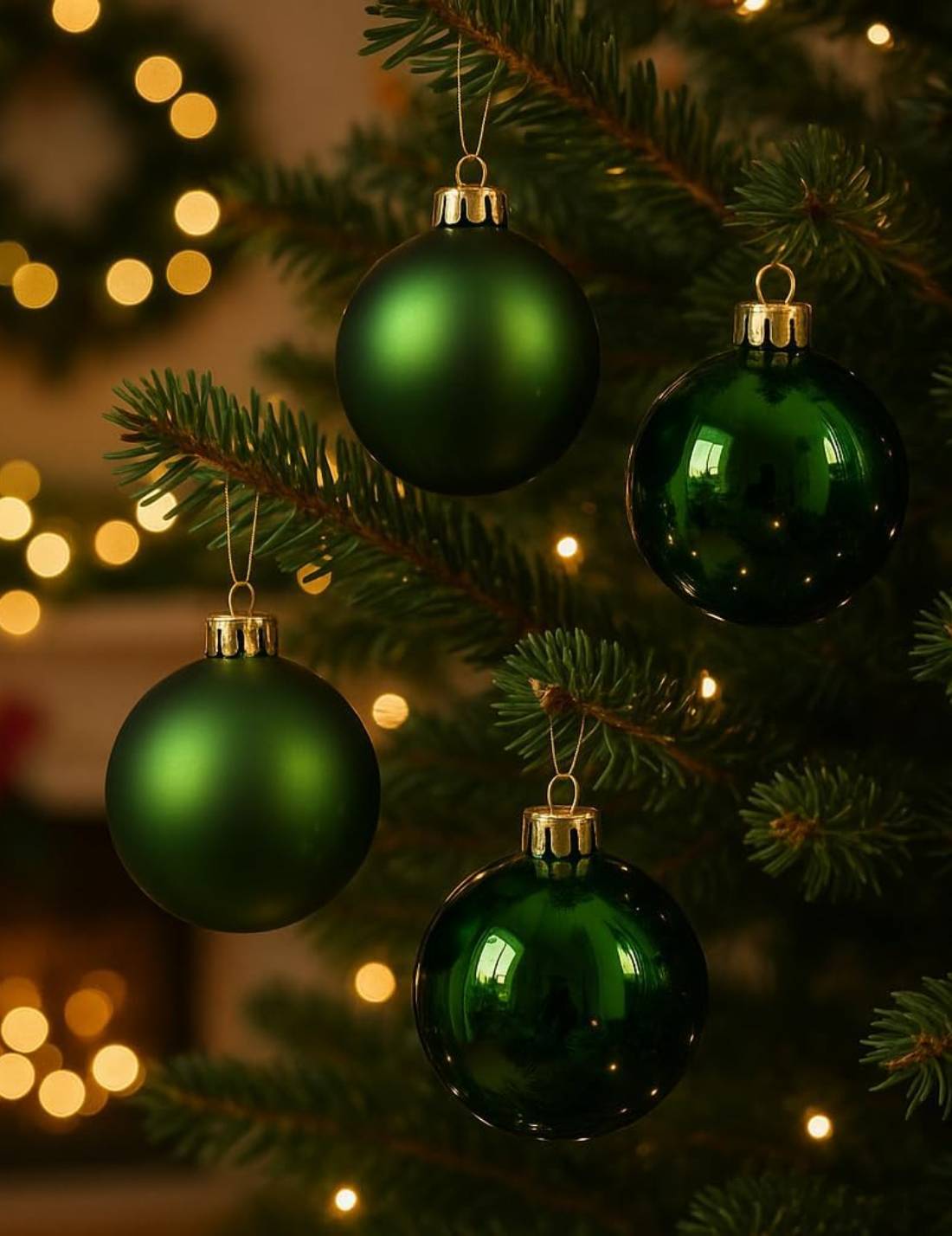 Set 16pz Palline Albero Di Natale Verde Pino 3cm