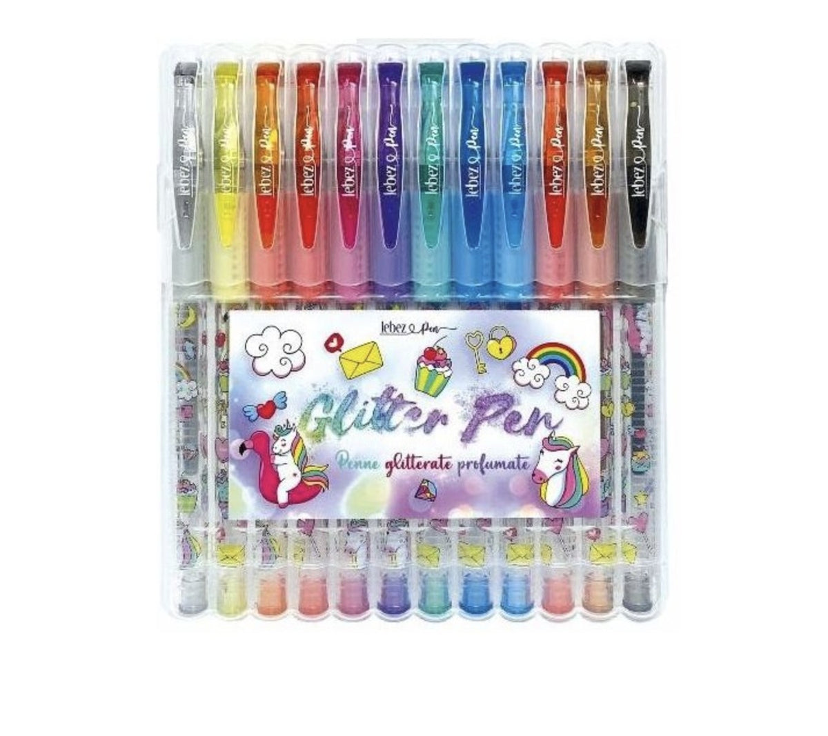 Set 12 Penne Glitter Monster Profumate