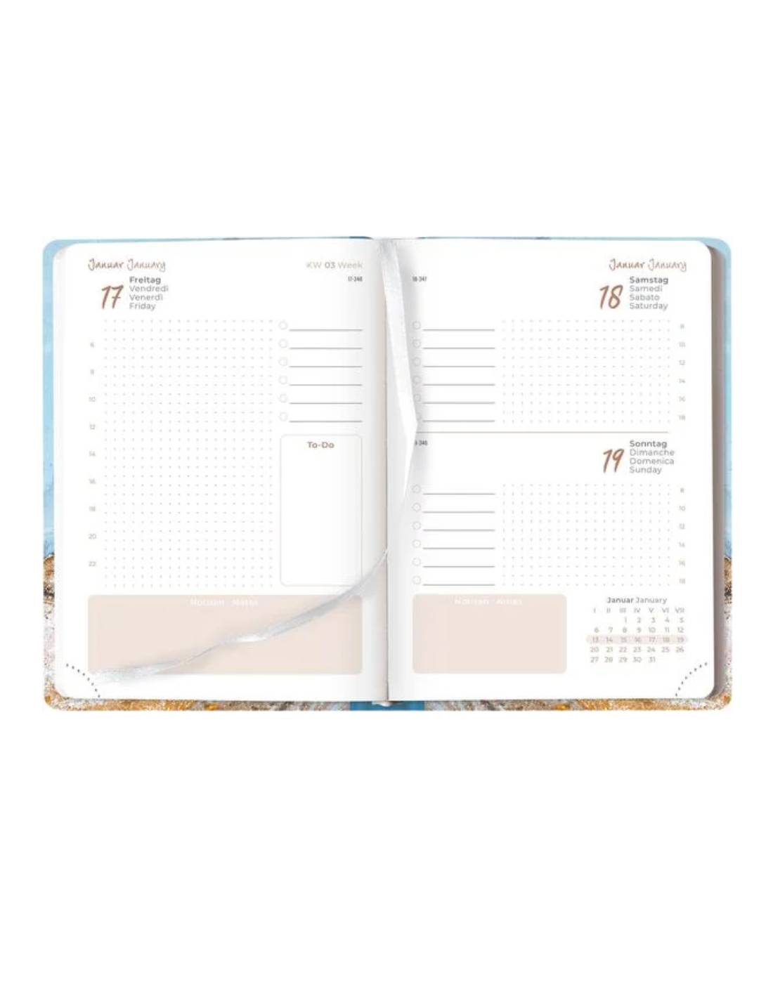Agenda Giornaliera 12 Mesi 2025 Alpha Edition Style Journal Marmo Blu 15cm