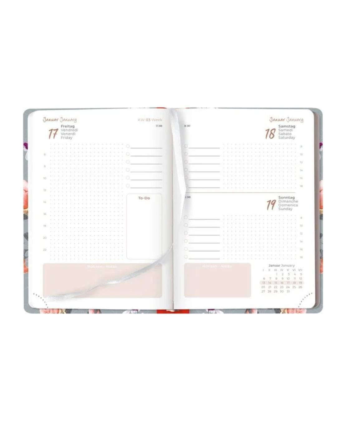 Agenda Giornaliera 12 Mesi 2025 Alpha Edition Style Journal Rose 15cm