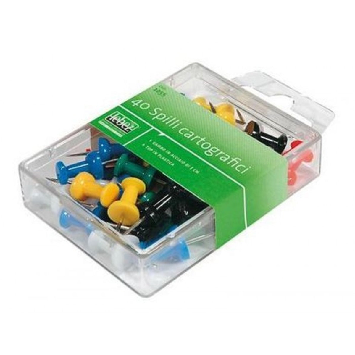 Spilli Cartografici Gambo In Acciaio 1cm 40pz Colori Assortiti