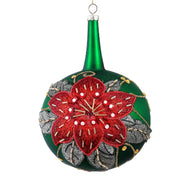 Pallina Albero Di Natale In Vetro Verde Con Stella Di Natale 18cm