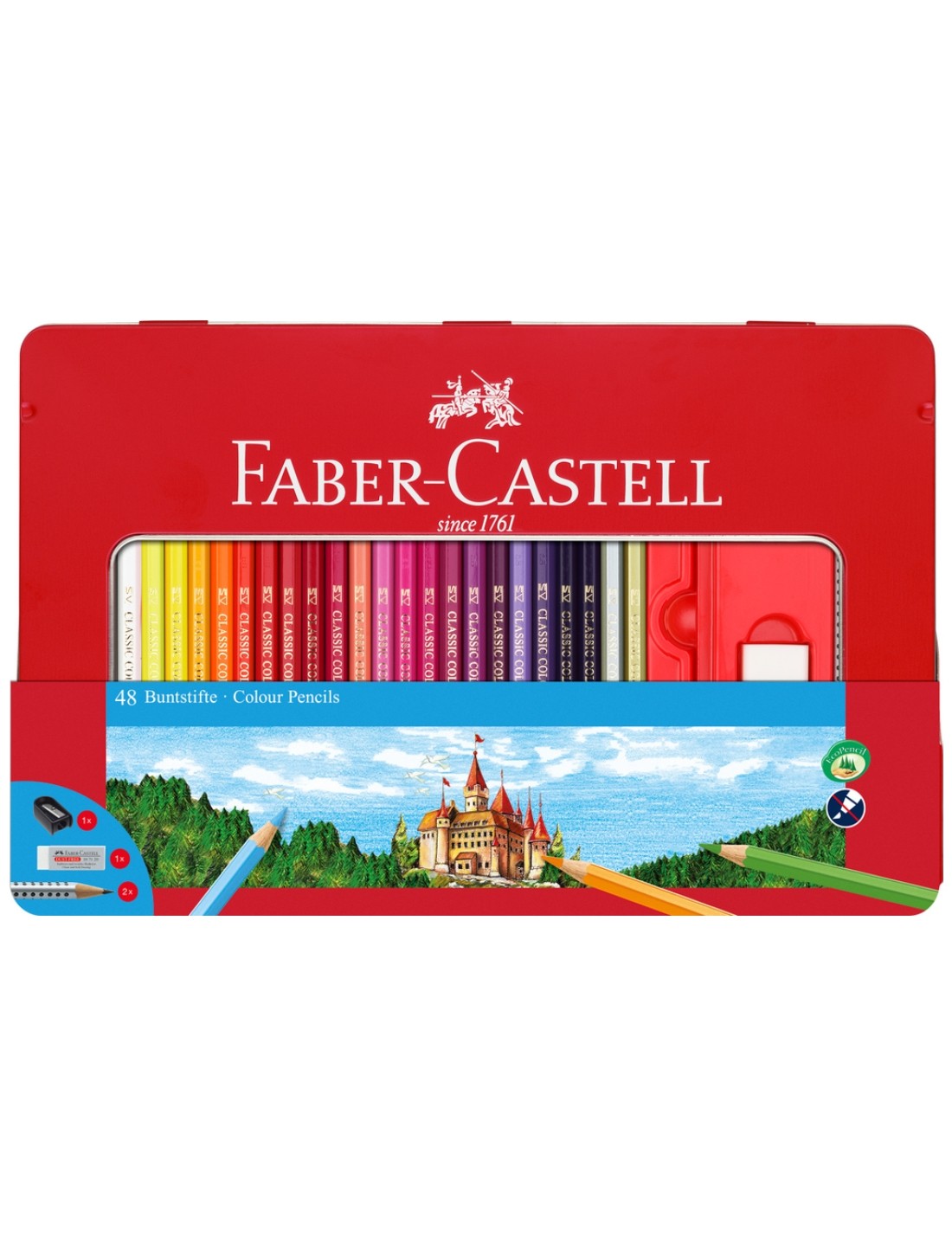 Matite Colorate Faber Castell Con Astuccio In Metallo 48pz