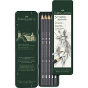 Set Matite Acquerellabili Graphite HB 2B 4B 6B 8B Faber-Castell 5pz.
