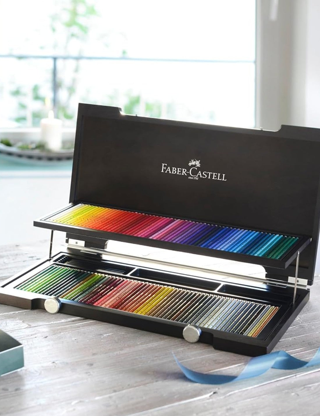 Set Matite Colorate Polychromos Faber Castell Valigetta in Legno 120 Pezzi
