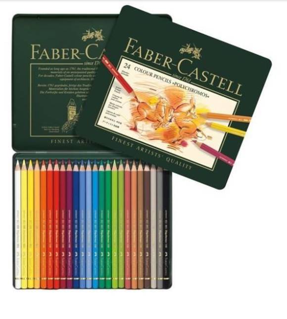 Matite Colorate Faber Castell Polychromos. Astuccio In Metallo 24 Colori