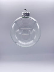 Palline Albero Di Natale In Vetro Trasparente 15cm