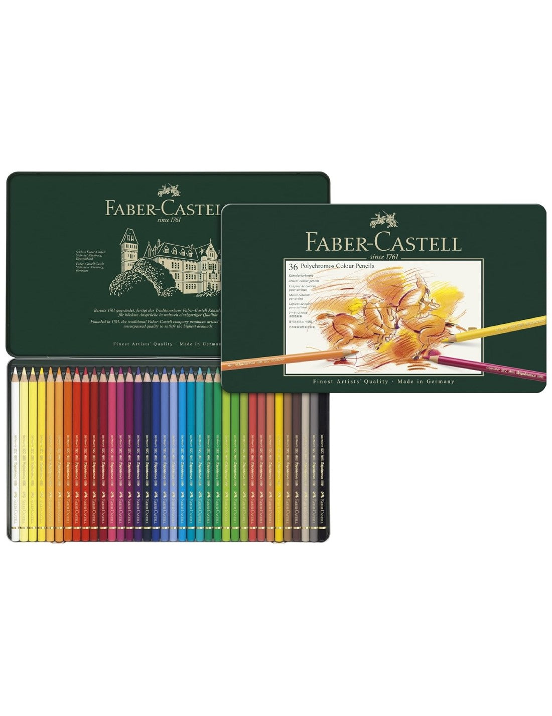 Matite Colorate Faber Castell Polychromos Astuccio In Metallo 36 Colori