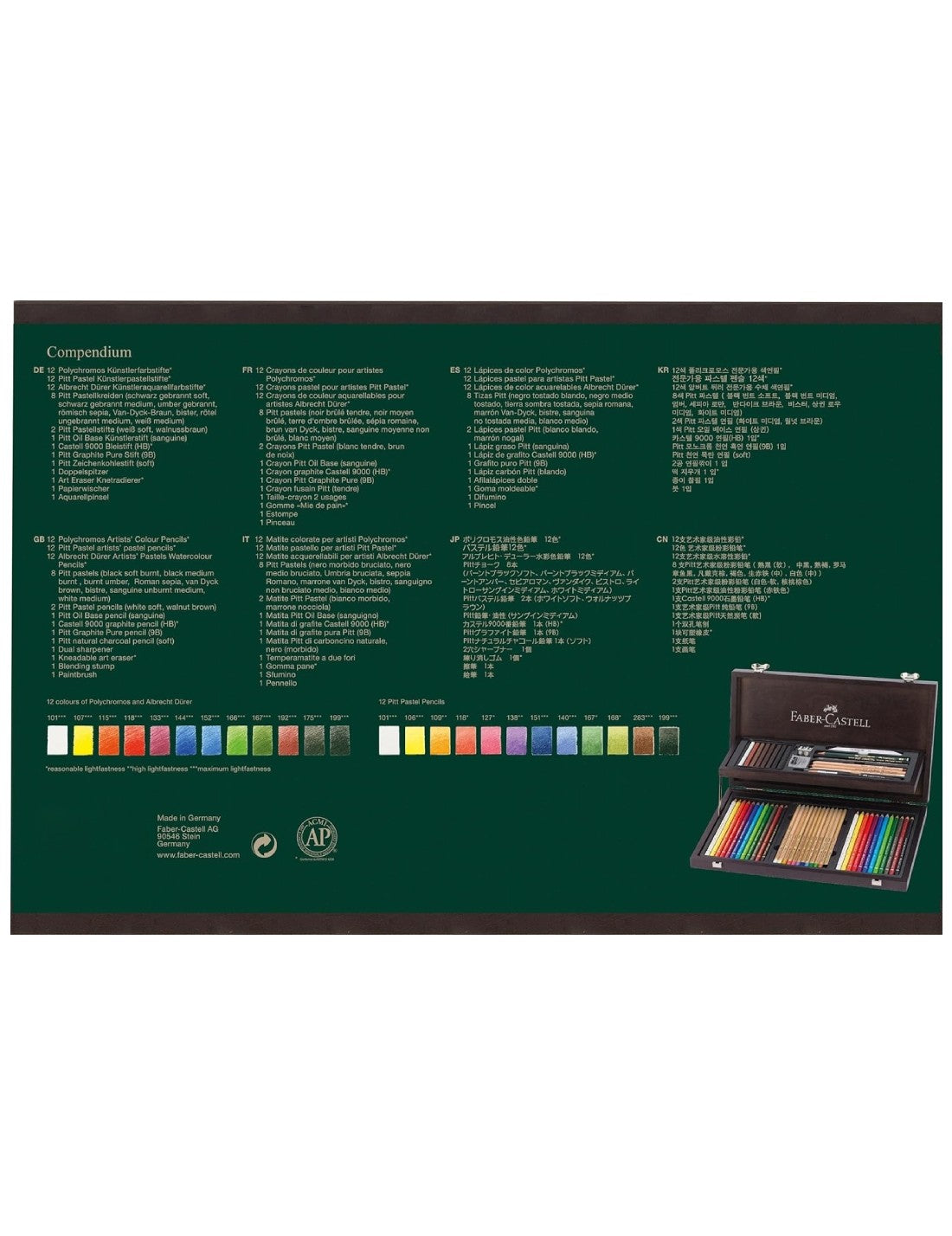 Set Matite Colorate Art E Graphic Faber Castell Valigetta In Legno Con 53 Pezzi