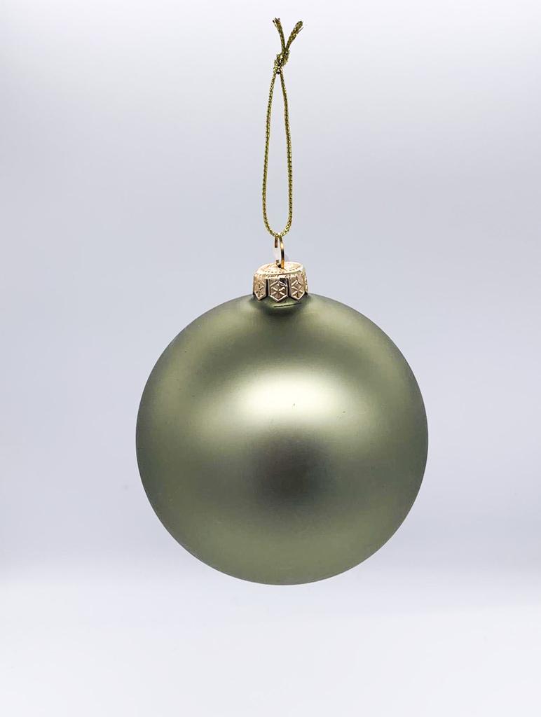 Pallina Albero Di Natale In Vetro Verde Menta Opaco 10cm