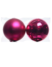 Pallina Albero Di Natale In Vetro Fucsia 10cm